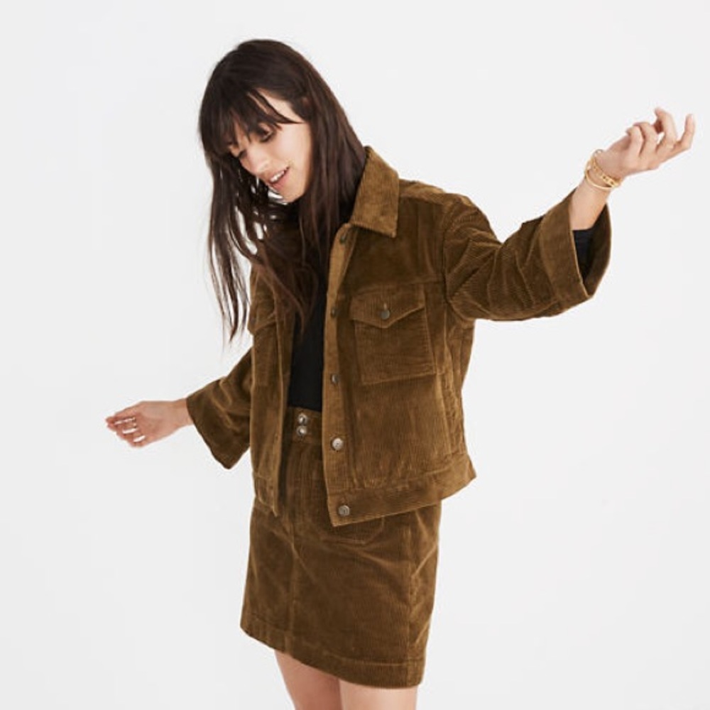 SALE Madewell Corduroy Set A-Line Skirt and Jacket